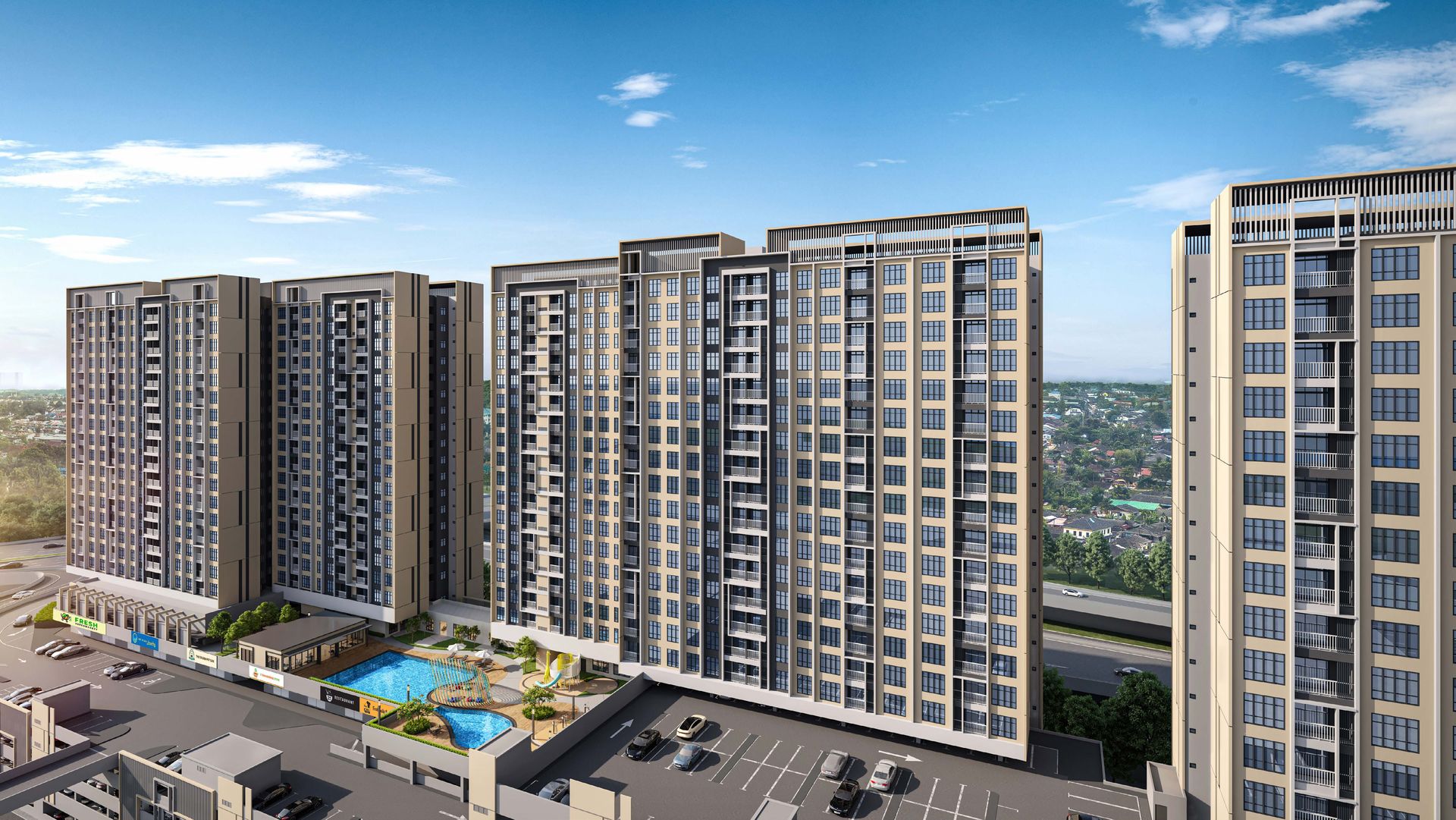 MBW Boulevard 1 Towers A, B and C with podium facilities deck
