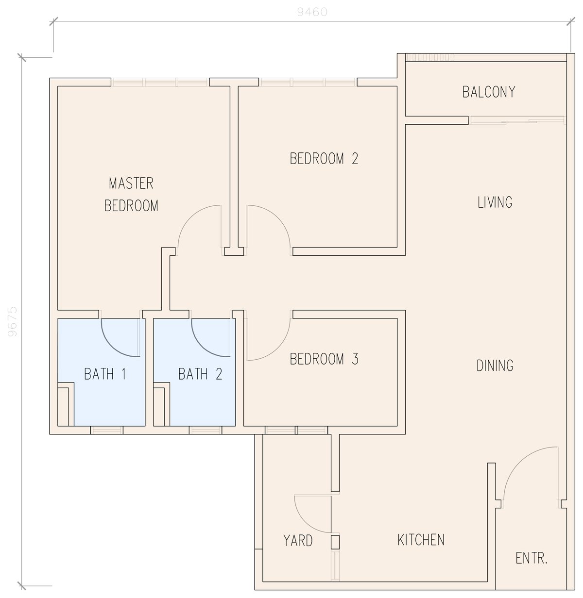 MBW Boulevard 1 Type B (left) floor plan